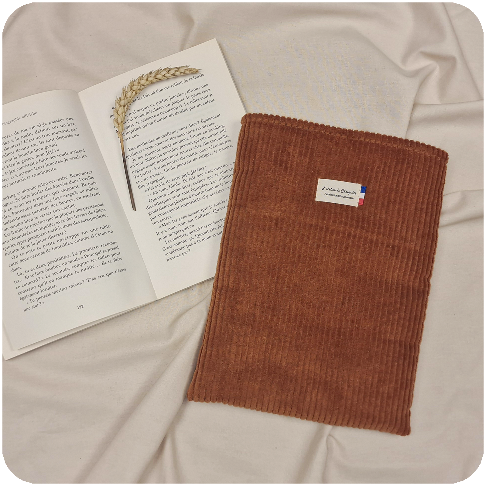 Housse de livre Velours Caramel