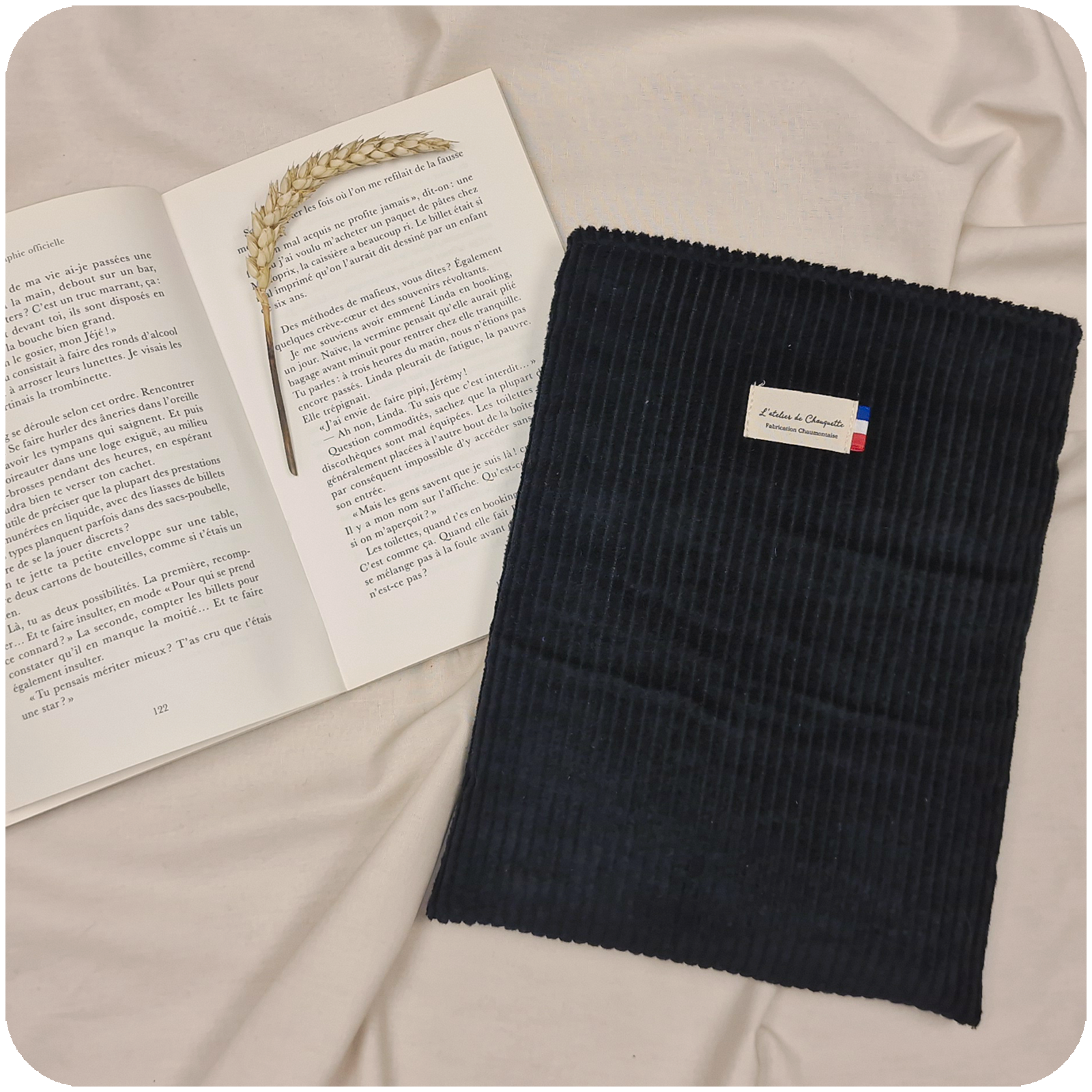 Housse de livre Velours Noir