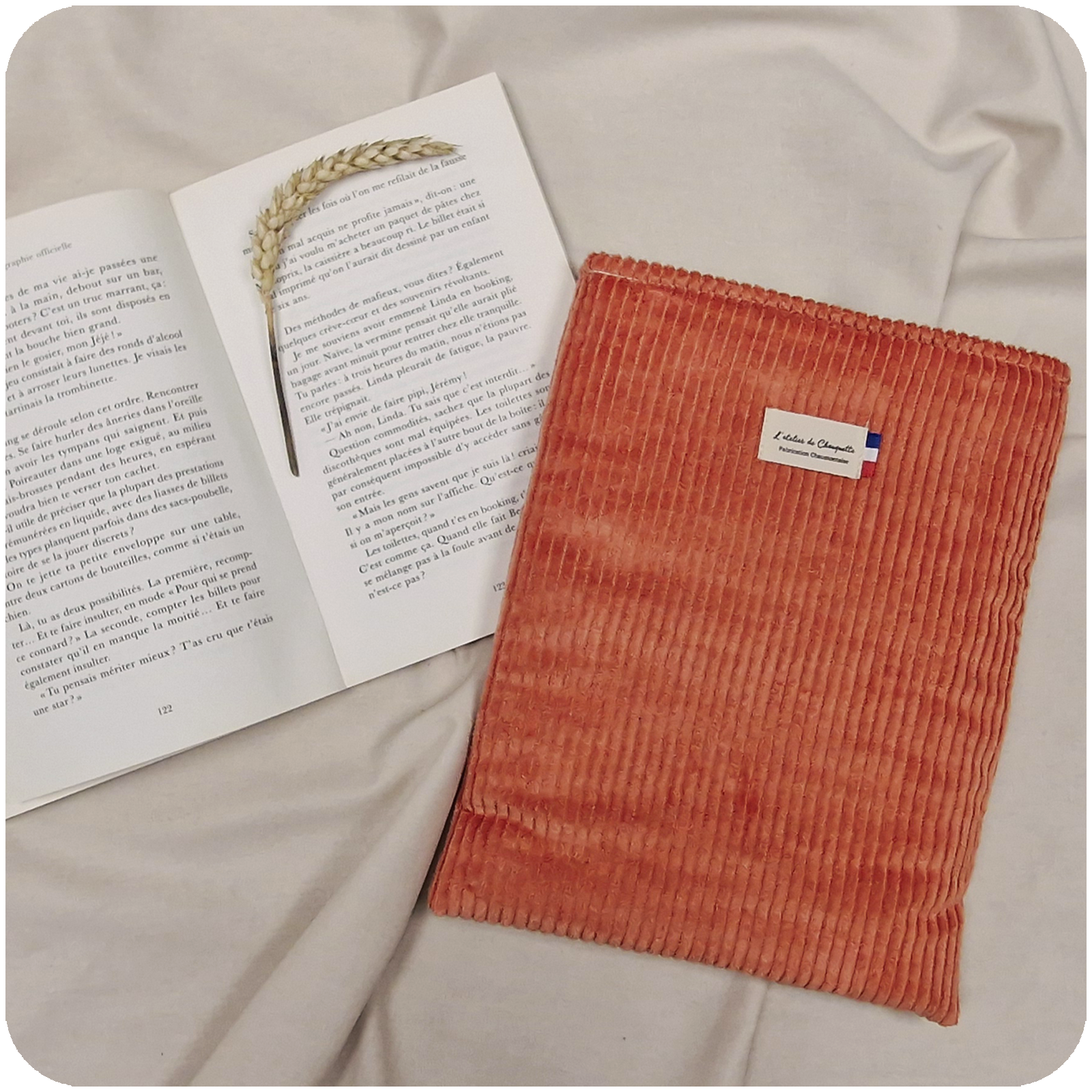 Housse de livre Velours Orange