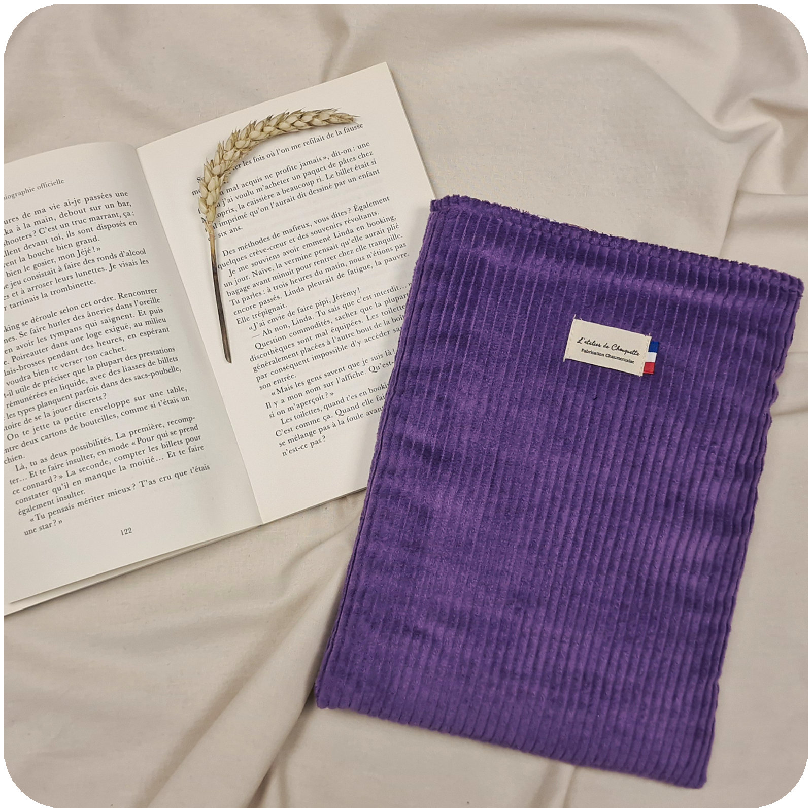 Housse de livre Velours Pourpre