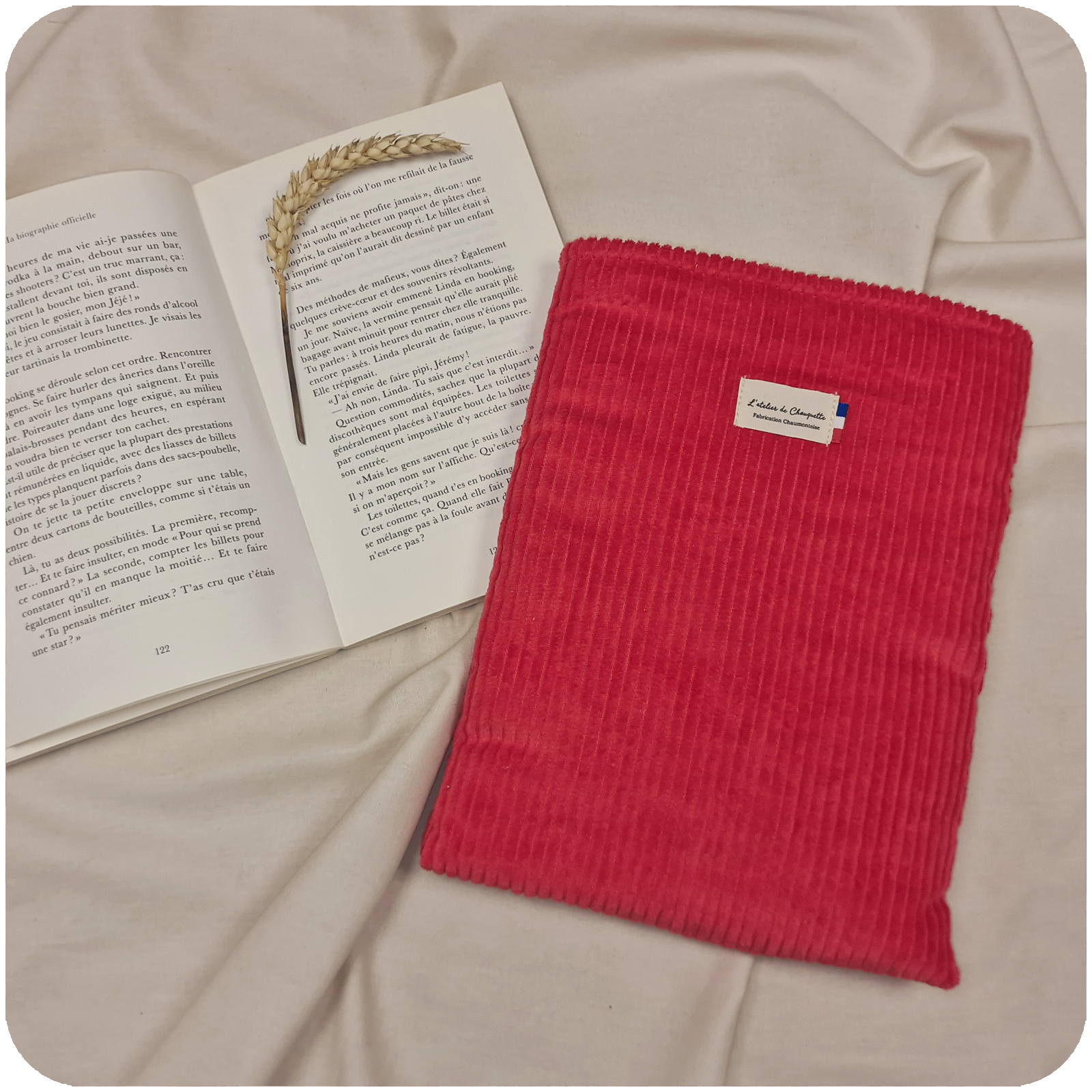 Housse de livre Velours Rouge