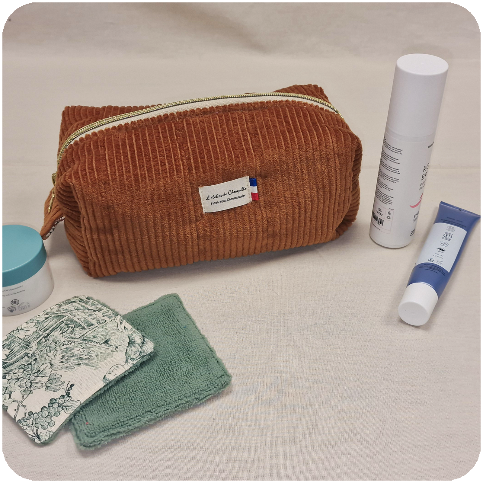 Trousse de toilette Velours Caramel