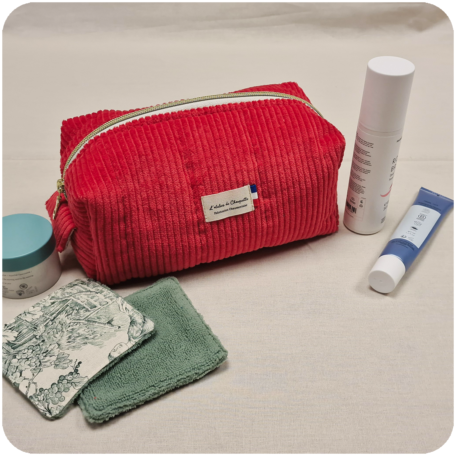 Trousse de toilette Velours Rouge